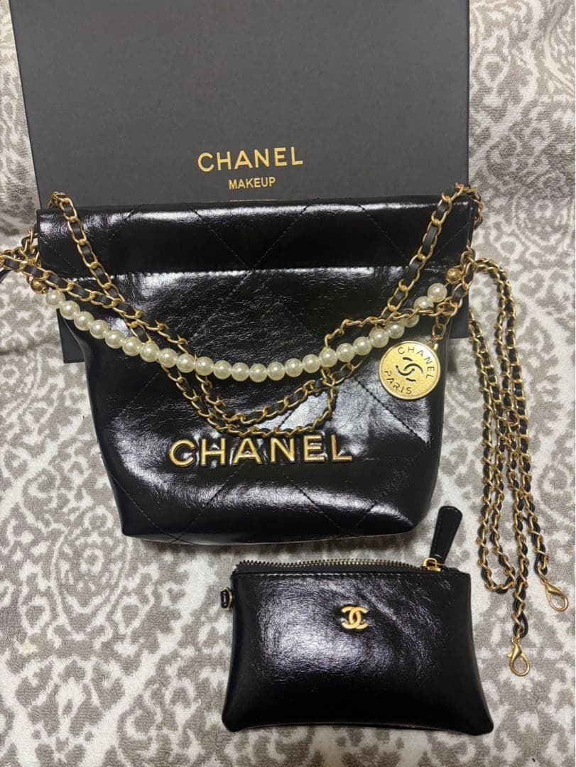 CHANEL MAKEUP パールチェーン キルティング バッグ ノベルティ - メルカリ