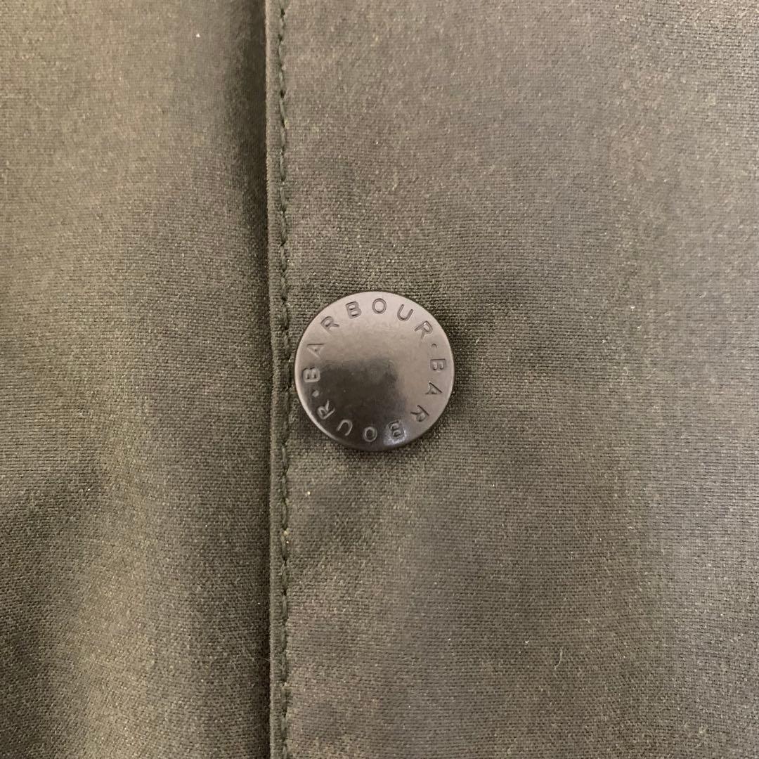 バブアー×ビームス別注　SL BORDER　オリーブ　オイルド　フード　英国製