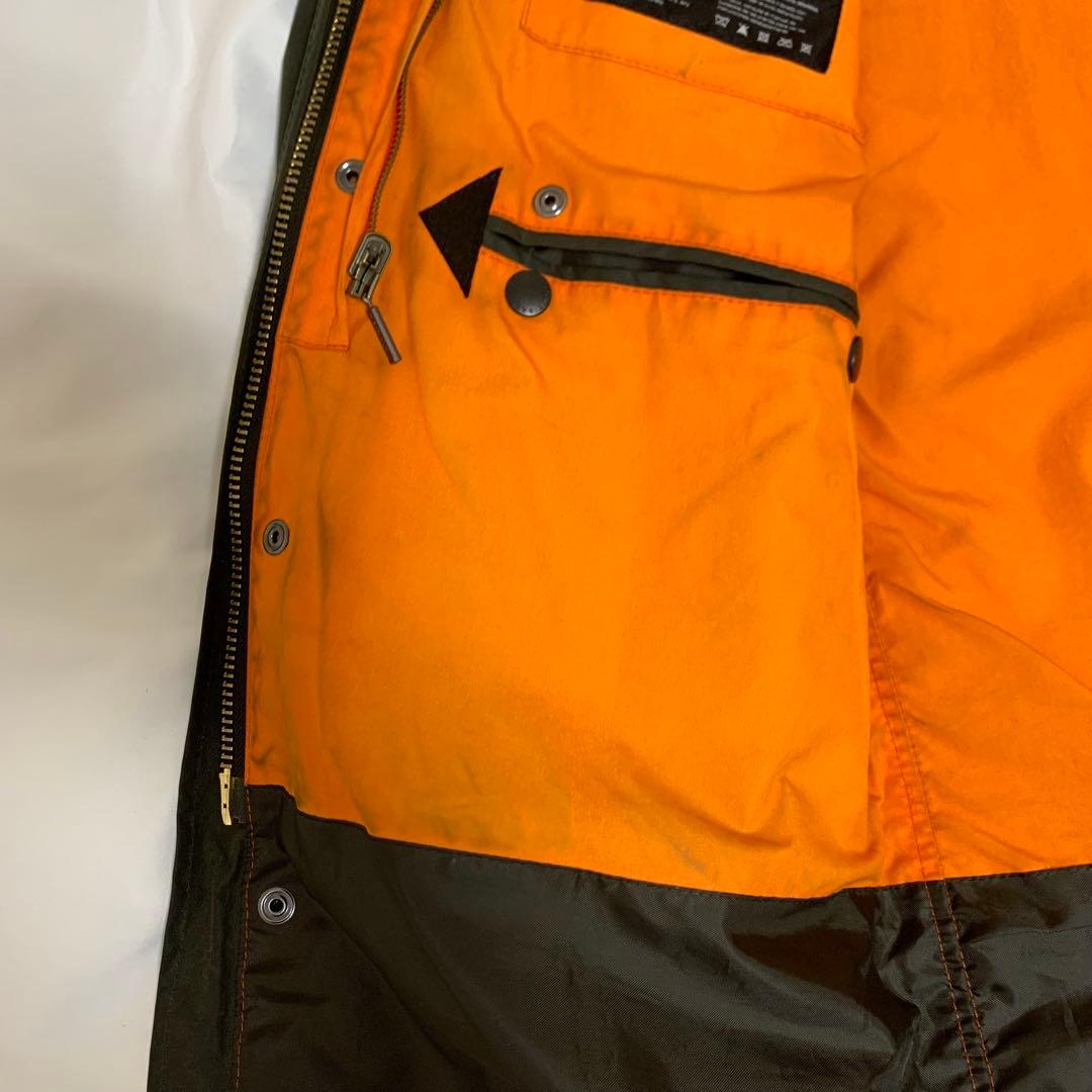 バブアー×ビームス別注　SL BORDER　オリーブ　オイルド　フード　英国製