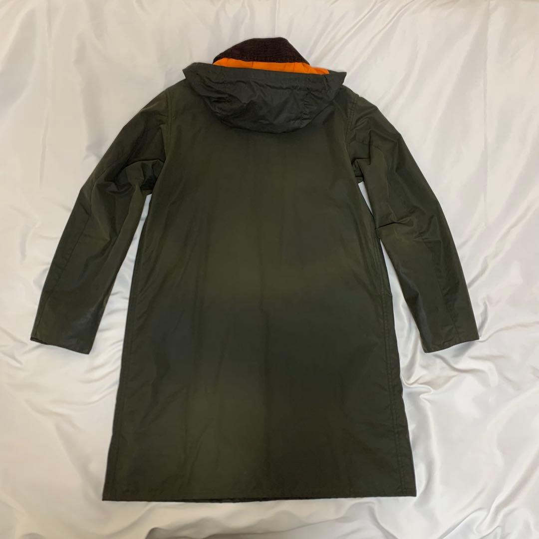 バブアー×ビームス別注　SL BORDER　オリーブ　オイルド　フード　英国製