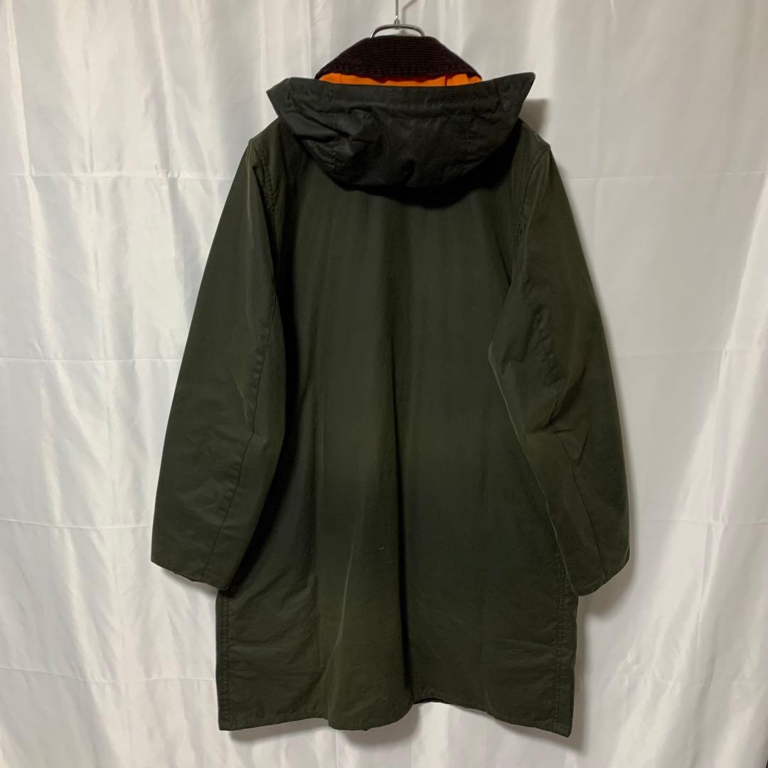 バブアー×ビームス別注　SL BORDER　オリーブ　オイルド　フード　英国製