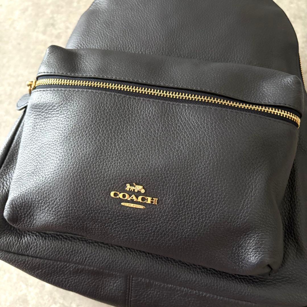 【yucco様】COACH リュック バックパック ペブルドレザー ネイビー