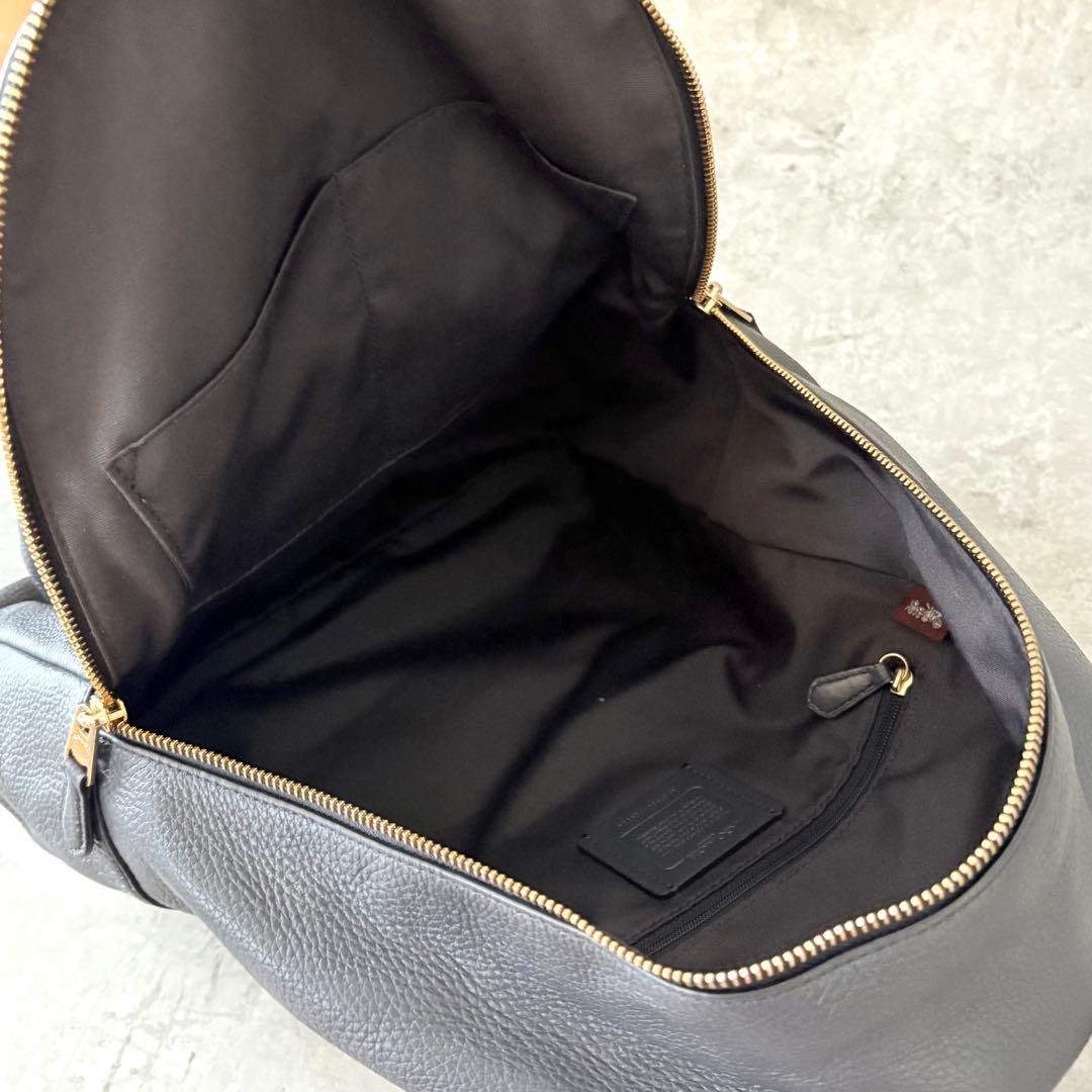 【yucco様】COACH リュック バックパック ペブルドレザー ネイビー