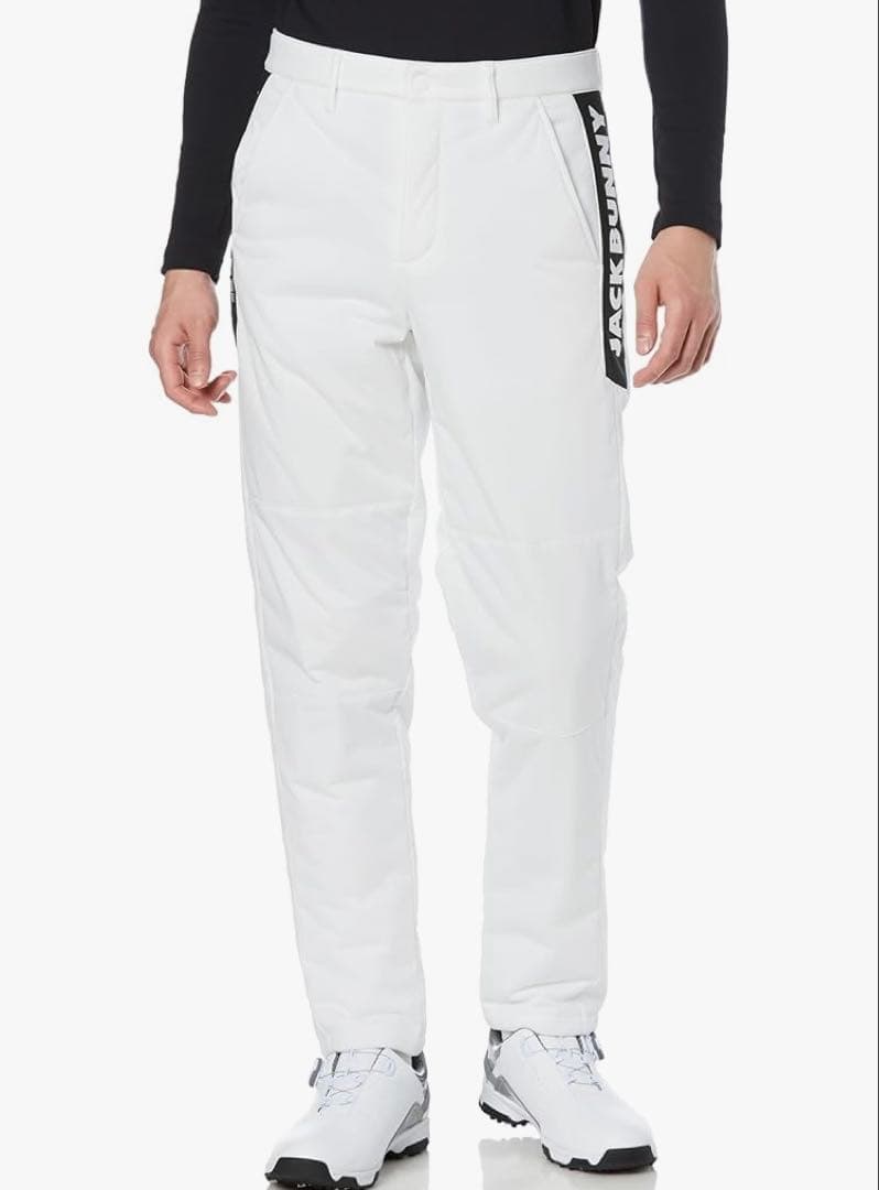 新品 パーリーゲイツ ジャックバニー PEスムース 中綿パンツ(4)サイズM/白