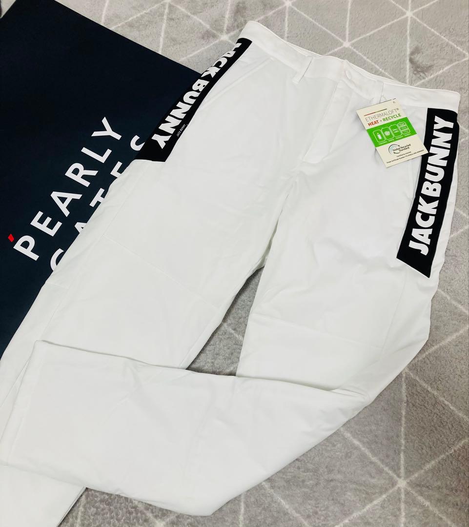 新品 パーリーゲイツ ジャックバニー PEスムース 中綿パンツ(4)サイズM/白