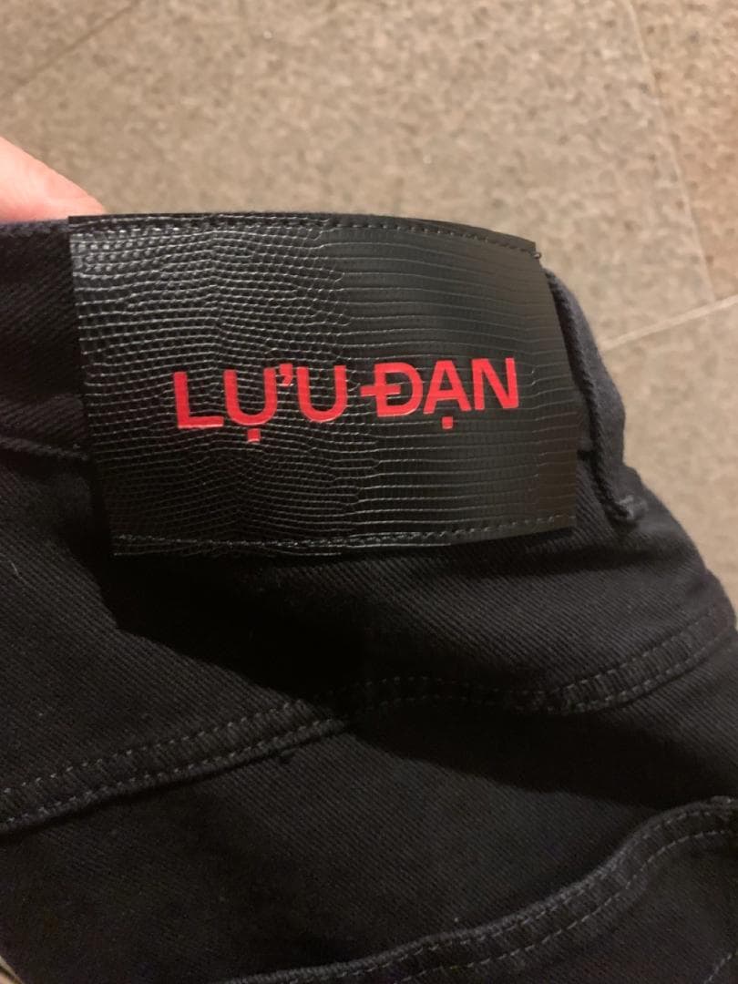 LU'U-DAN ブラック ワイドパンツ 32