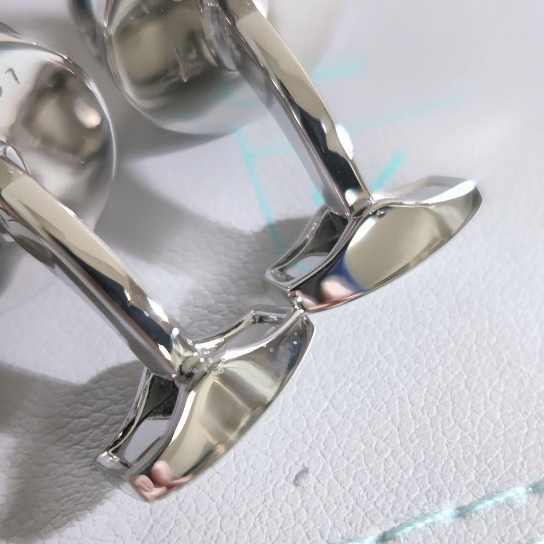 タテオシアンTATEOSSIANラウンド歯車ギアカフスボタン銀青シルバービジネス