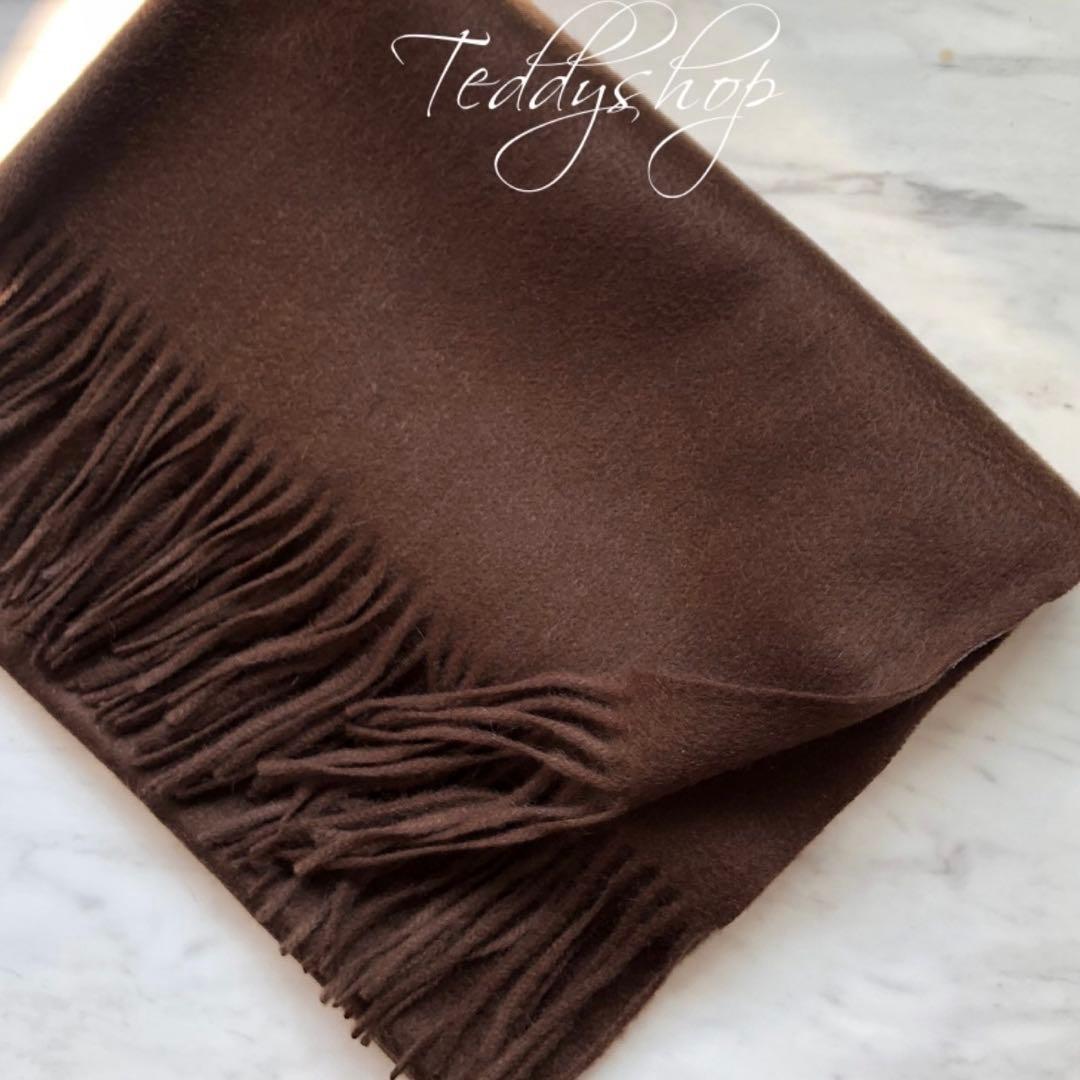 極上カシミヤ100%☆大判 ストール☆チョコレート