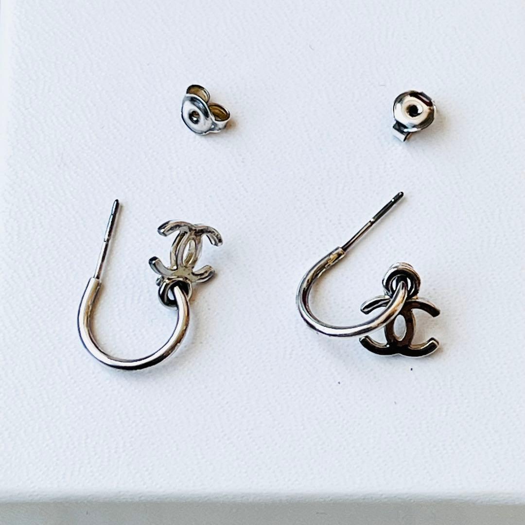 【希少】 ヴィンテージ CHANEL シルバー フープピアス ココマーク 97P