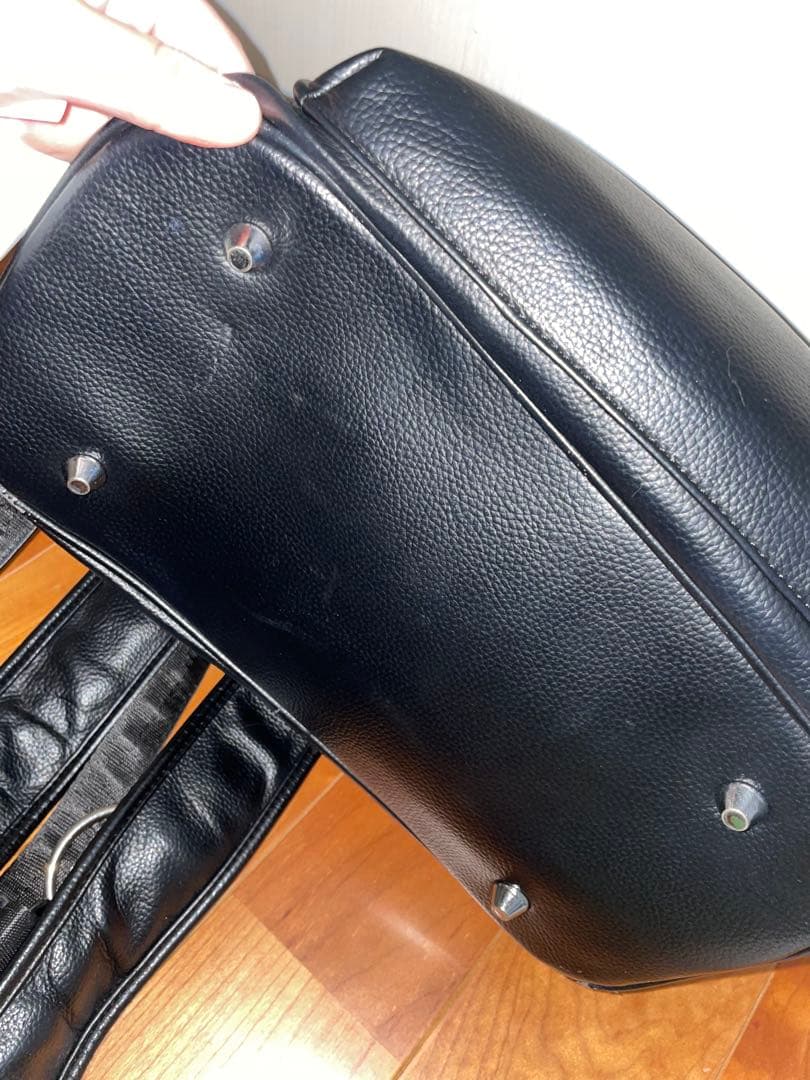 KRY スタッズ付きブラックレザーバックパック リュック 六芒星 地雷系