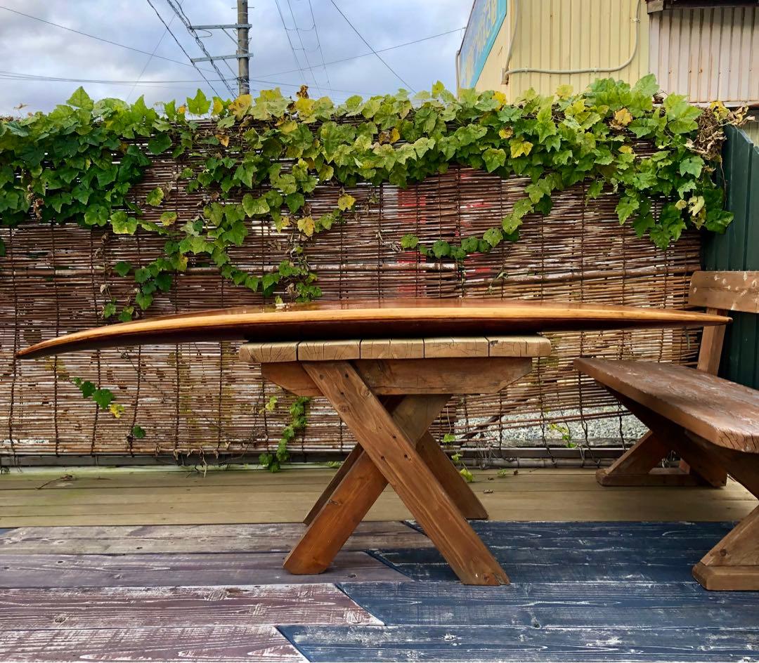 超レア ヴィンテージ 木製中空サーフボード 送料込み