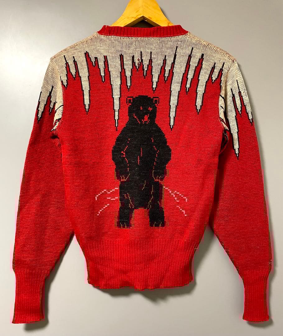 入手困難 激レア 40s 50s ビンテージ ジャガード ニット セーター 熊柄