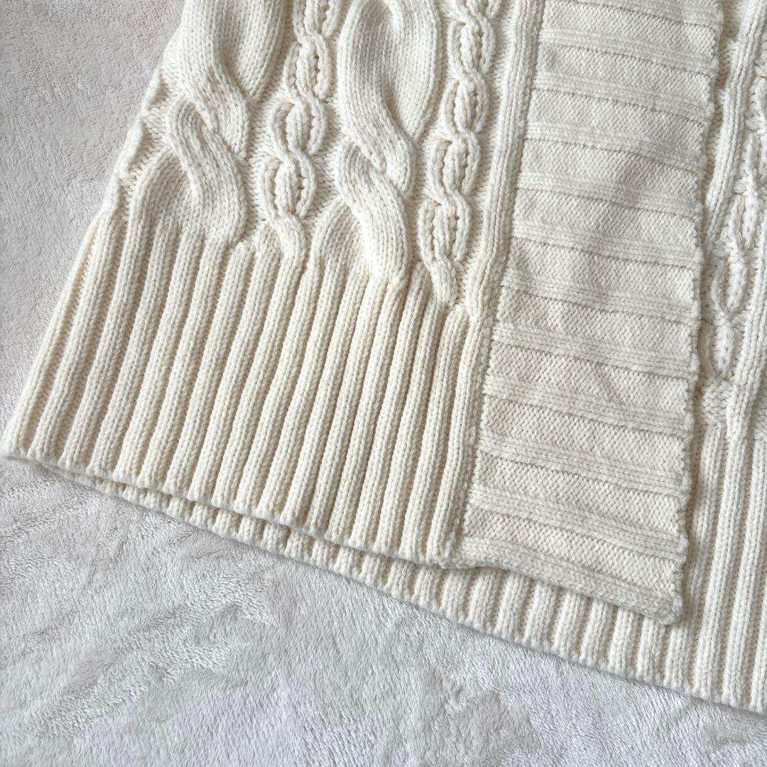 kei san【OBLI】ロングニットカーディガン　オフホワイト　FREE