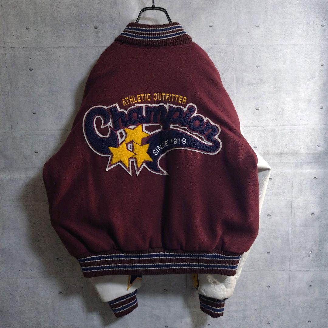 チャンピオン☆80周年記念モデル パイルロゴ 総刺繍 スタジャン