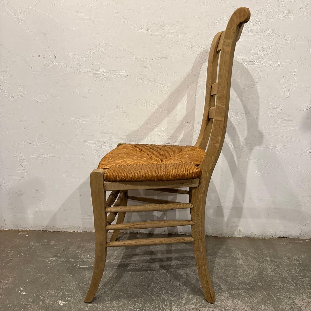 年末年始saleダイニングチェア　カフェチェア　藁座面　剥離　1