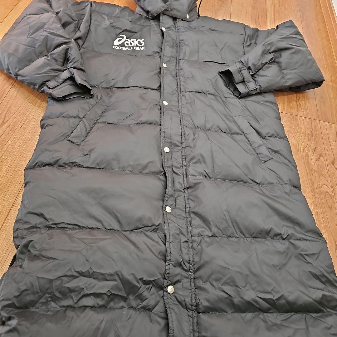 美品　アシックス　ダウンベンチコート　ロングブラック　L