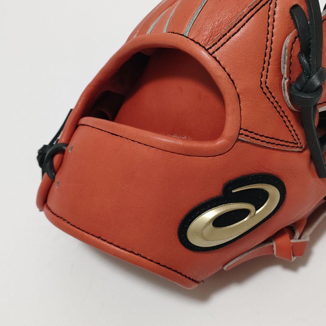 【未使用品】アシックス　ゴールドステージ　硬式グローブ　外野用　オレンジ　右利き