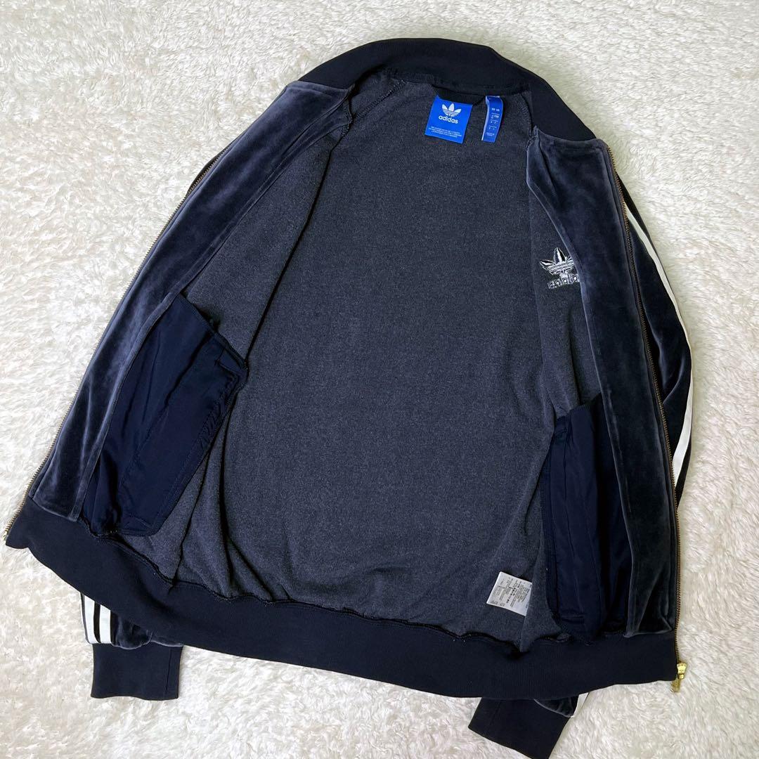 adidasアディダスベロアトラックジャケットダークネイビーM AY9222