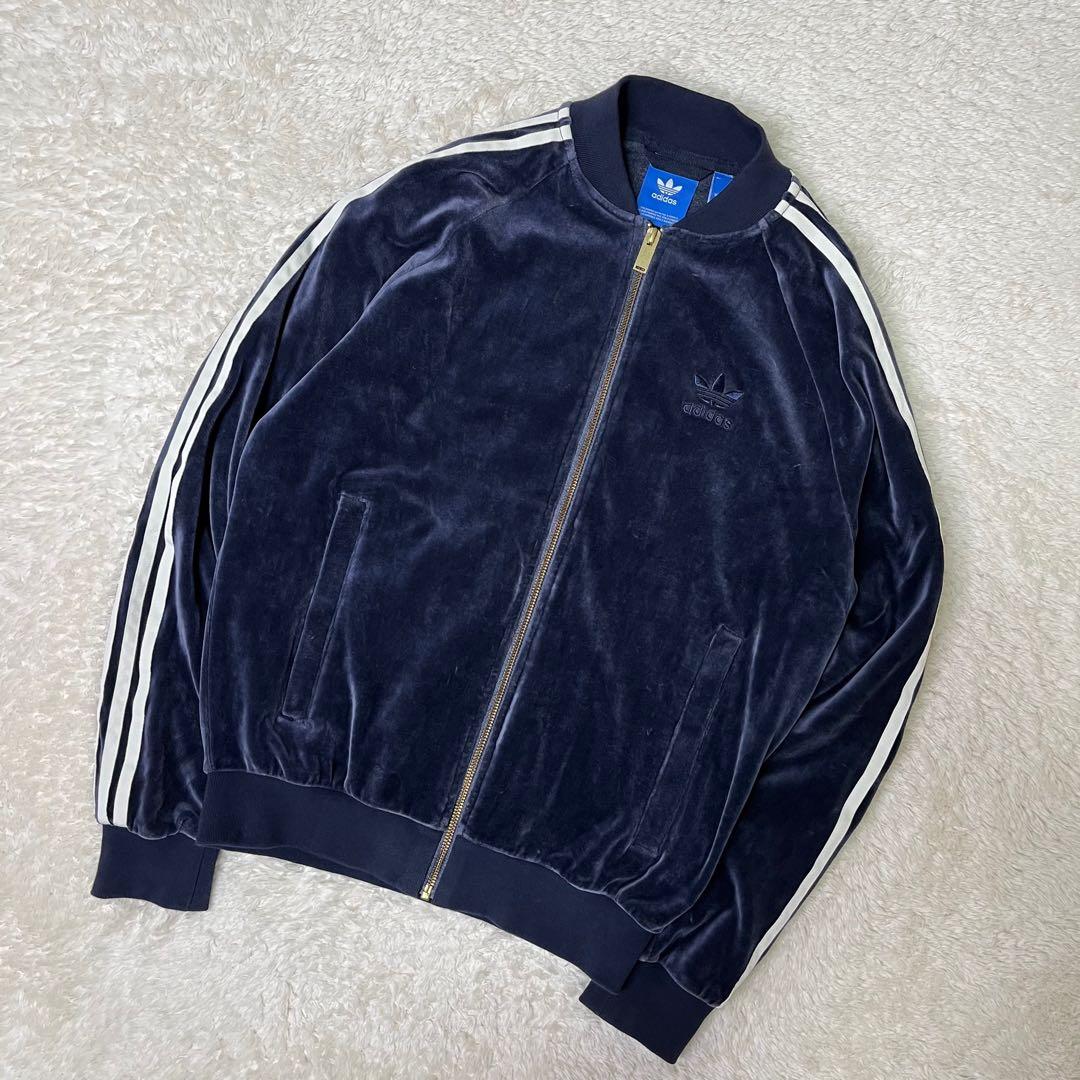 adidasアディダスベロアトラックジャケットダークネイビーM AY9222