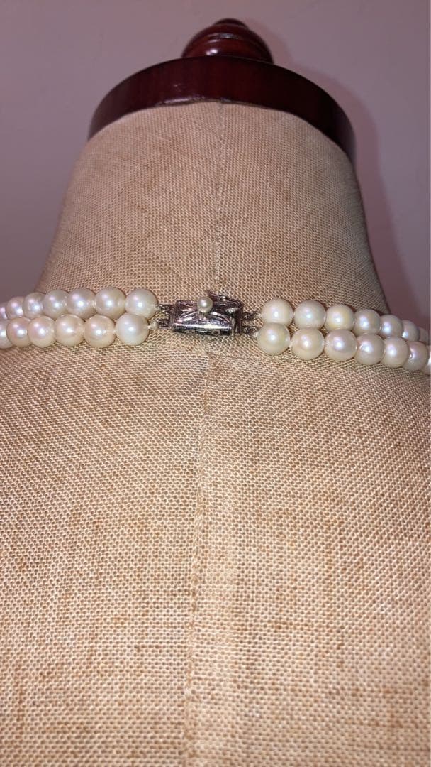 SILVER あこや真珠　パール　2連ネックレス チャーム　結婚式　入学式