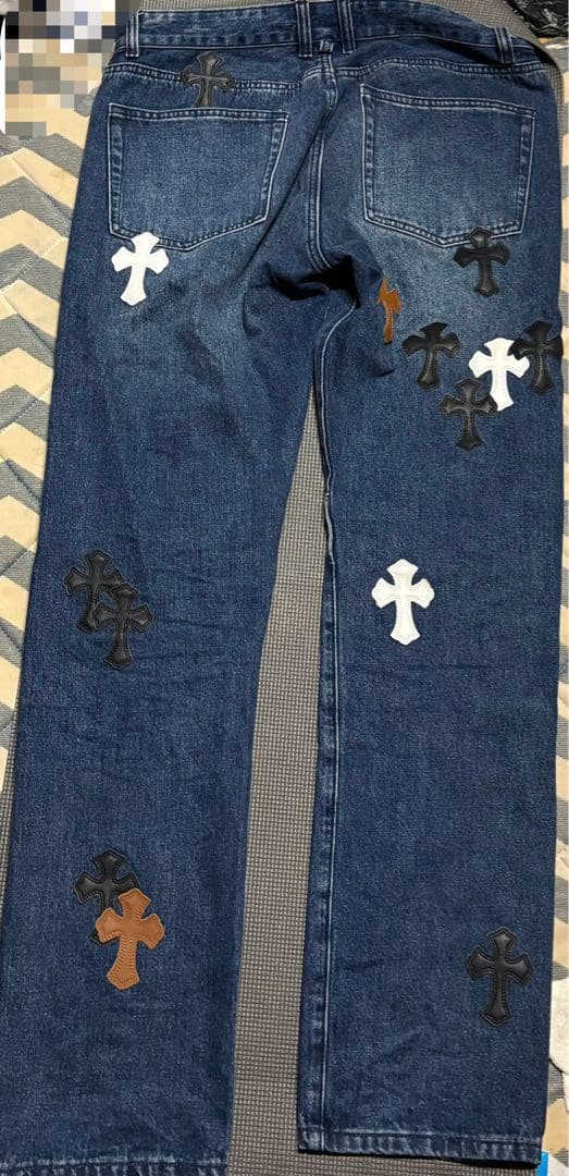 クロムハーツ　ダークブルー　ストレートデニム