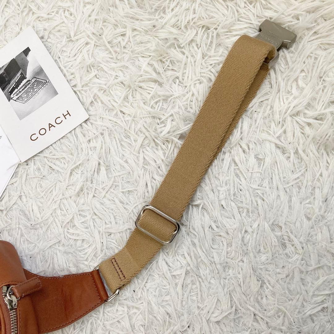 極美品 vintage coach old waist pouch brown