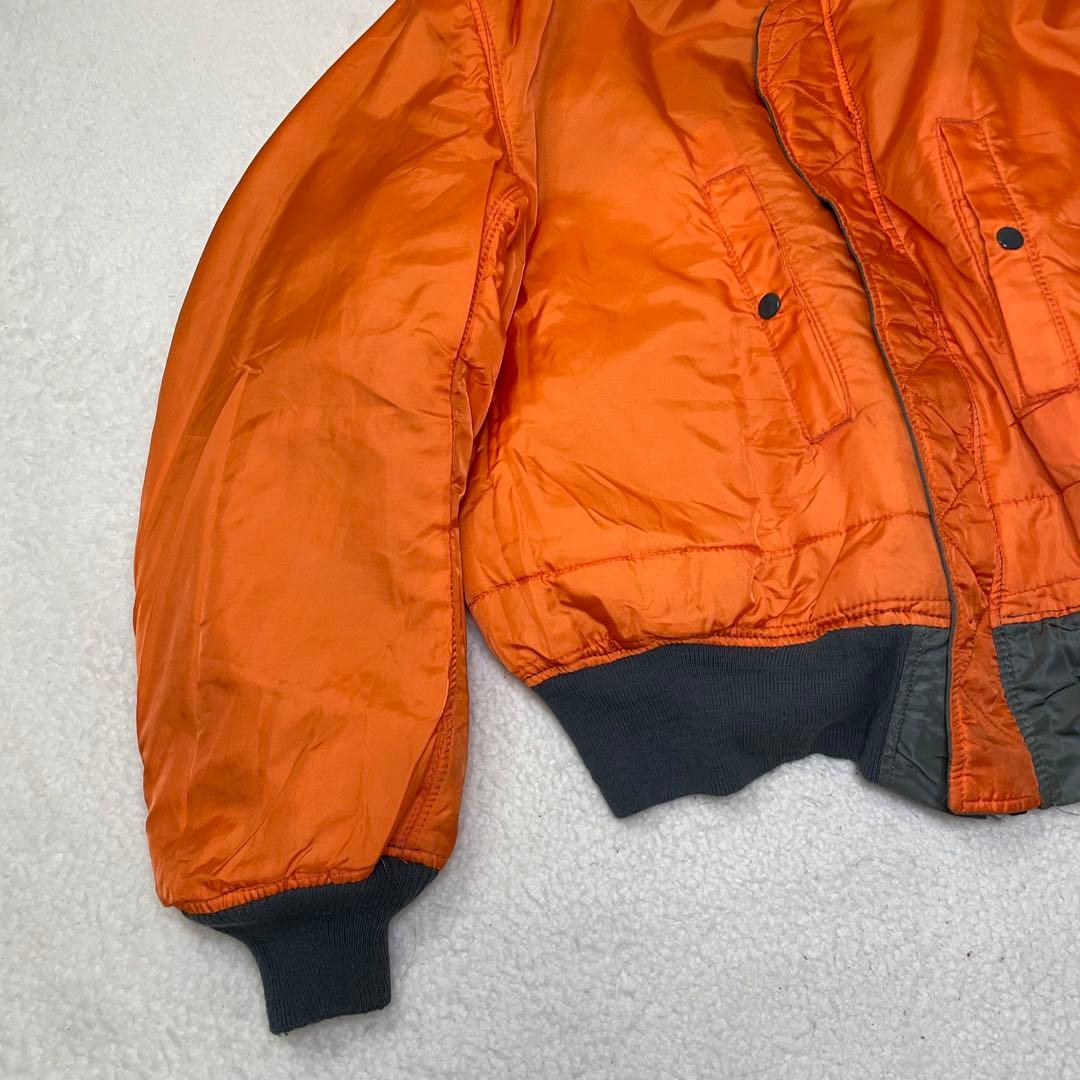 90s USA製 ALPHA アルファ MA-1 フライトジャケット L カーキ