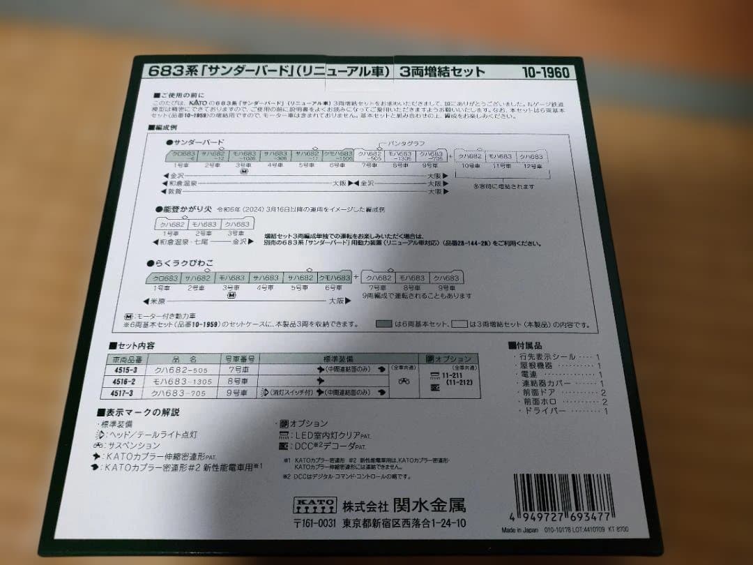 KATO 683系サンダーバード 3両増結セット