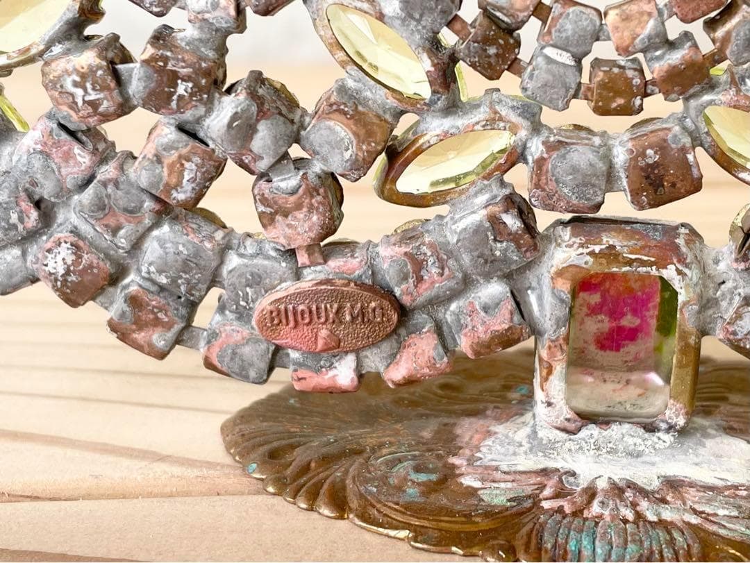 ウランガラス/ビンテージ/Bijoux刻印/チェコガラス/クリスマスツリー