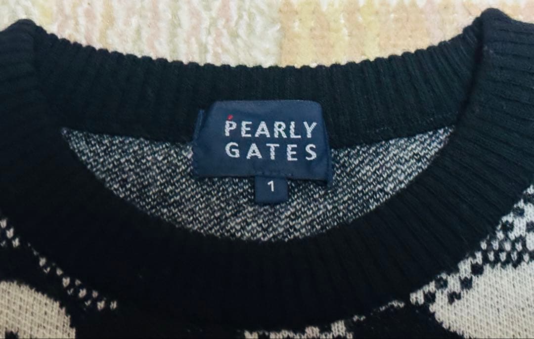 【極美品】PEARLY GATES 迷彩柄ジャガードニット サイズ1 秋冬ゴルフ