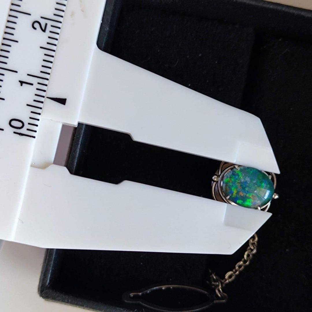 WG 白金 オーストラリアオパール　タイタックピン