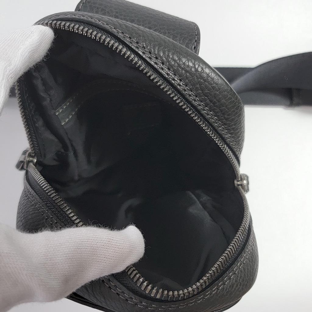 【ぺこ】土屋鞄トーンオイルヌメ クロスボディバッグレザー　ブラック黒　美品