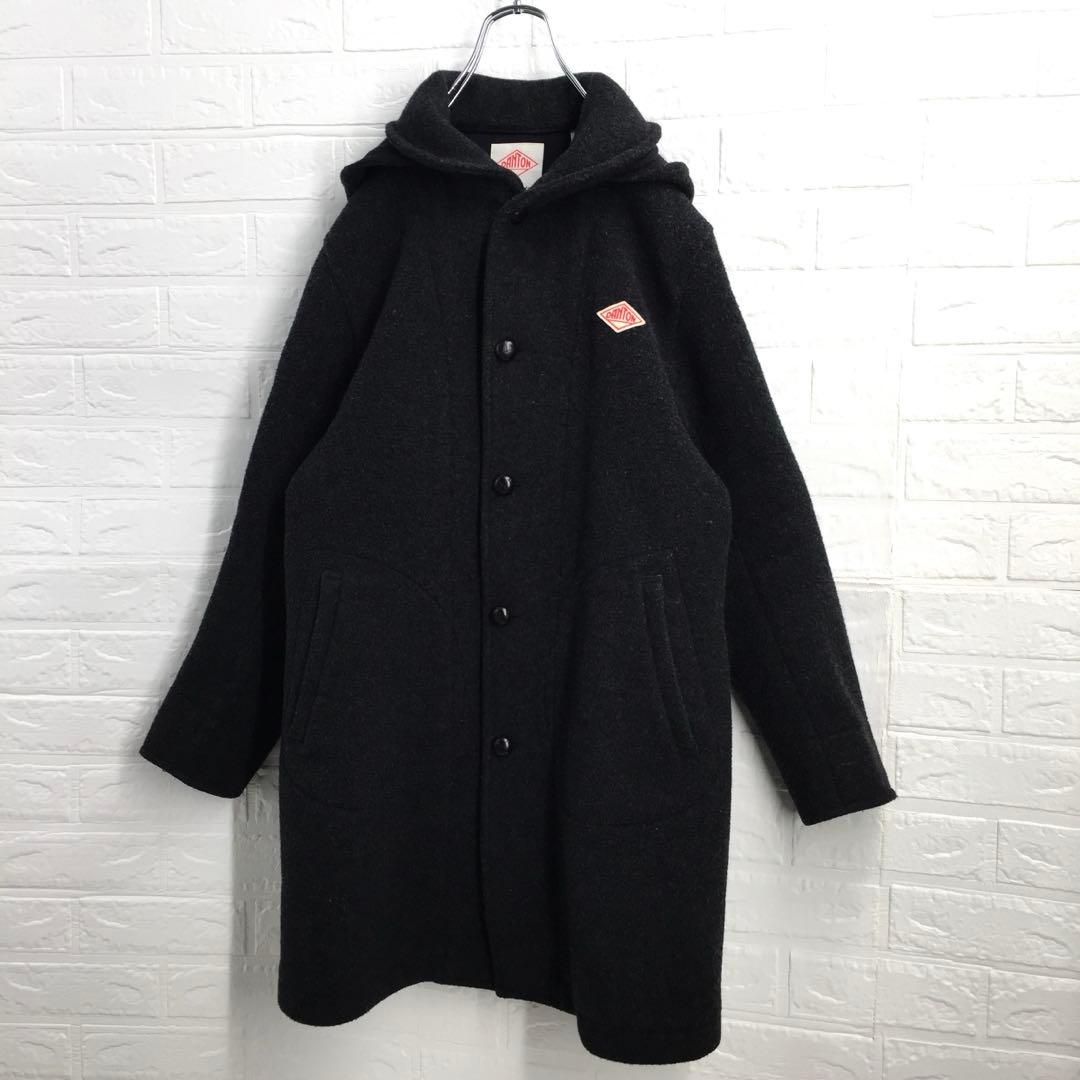 【人気サイズ40】DANTON ダントンウールモッサ 丸襟フード付 ロングコート