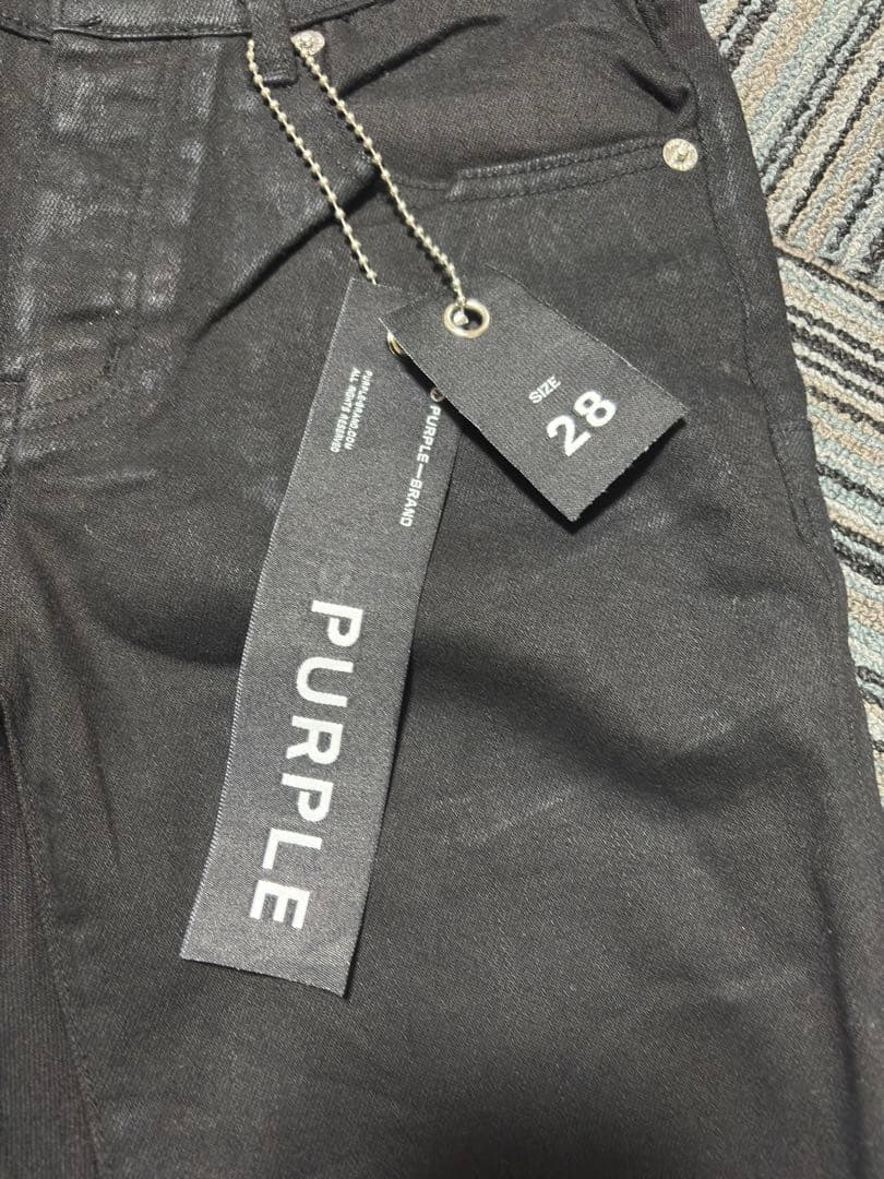 purple brand パープルブランド ブラックスキニーデニム スリム 28