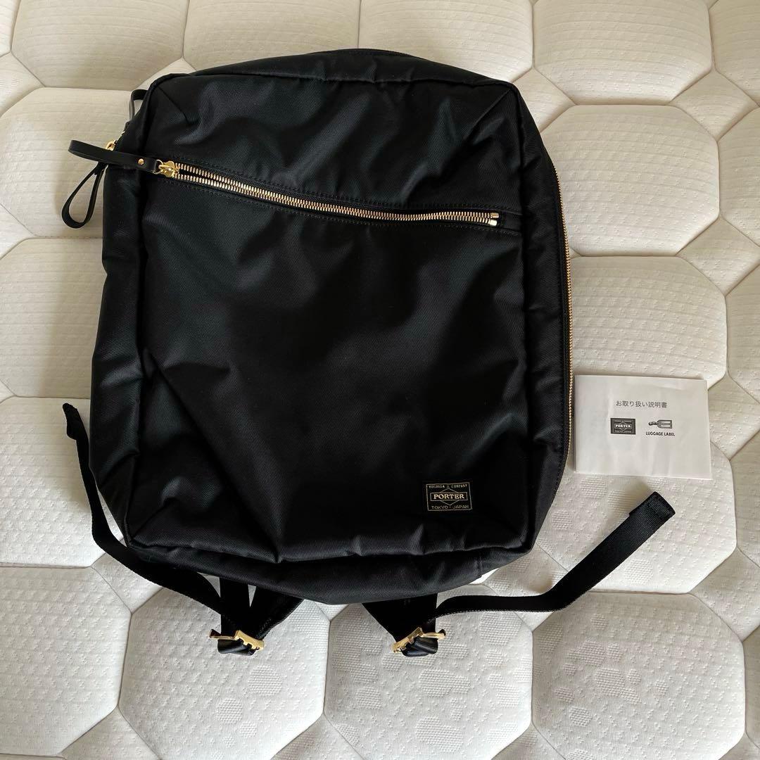 超美品✨ポーターガール　シア　バックパック　2WAY　2層　スクエア 　ブラック