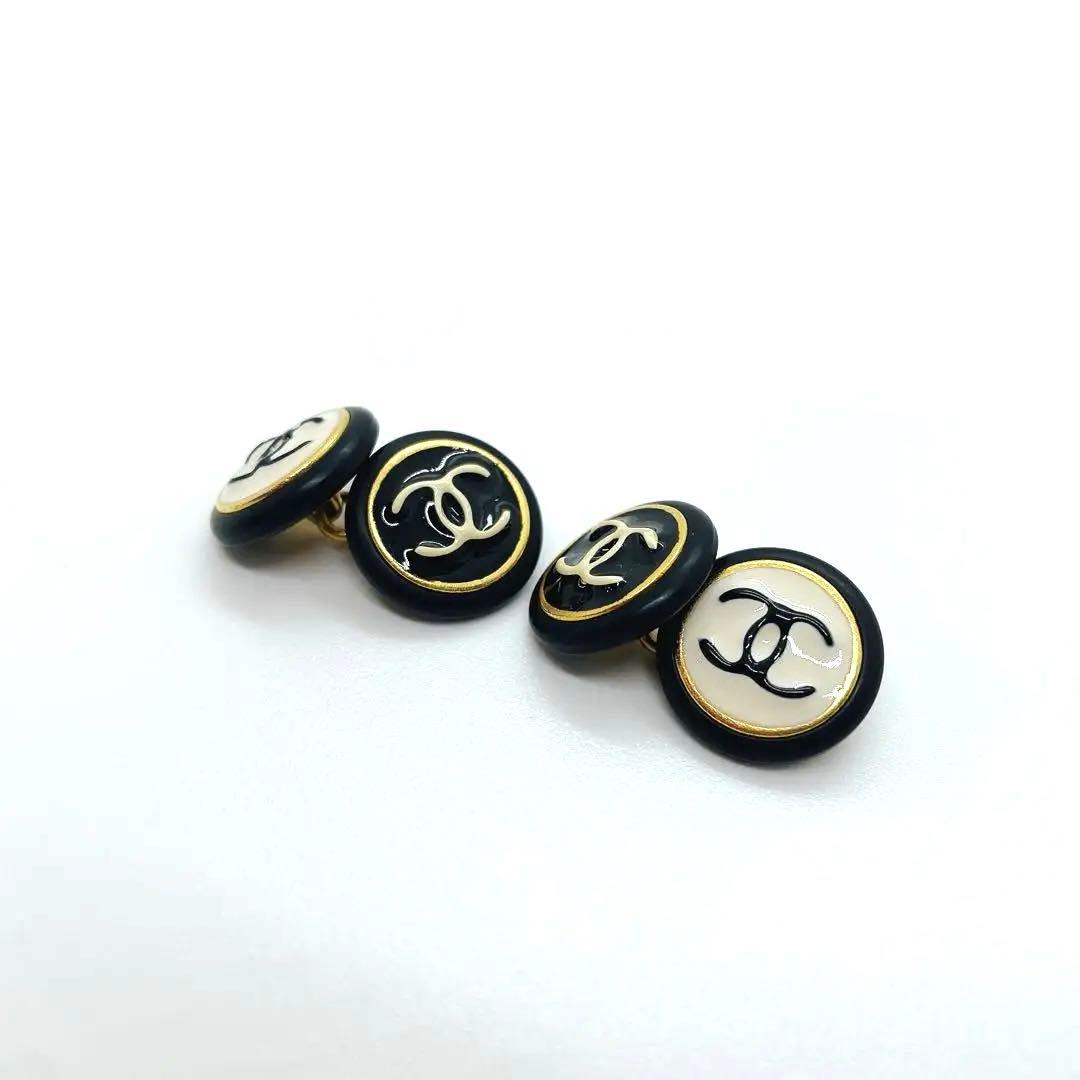 CHANEL カフス ブラック アイボリー ココマーク ロゴ