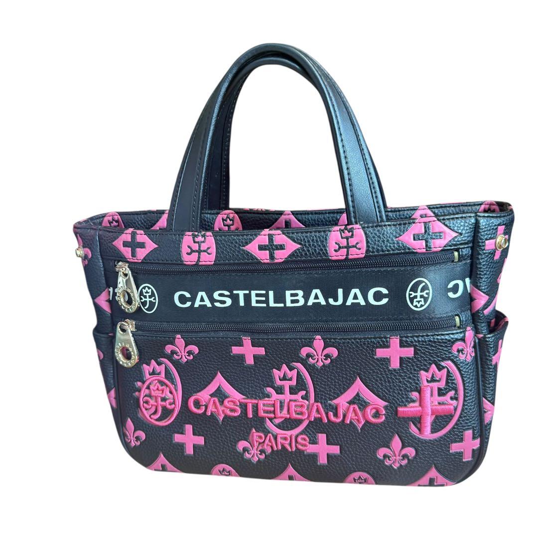 カステルバジャック　クレア　ミニトート　ハンドバッグ　ブラック　ピンク　レザー