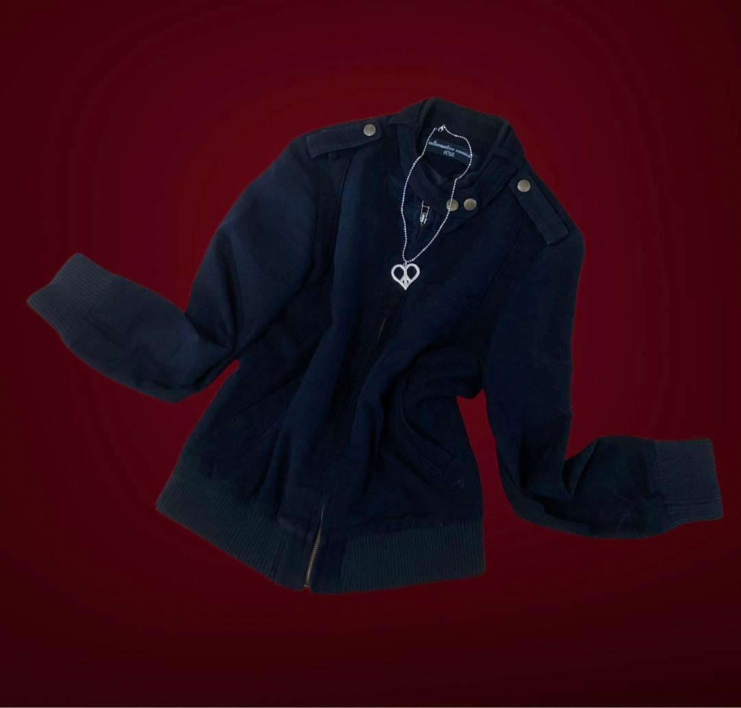 00s平成ギャルy2kゴシックダークコアダックジャケットフェアリーグランジロック