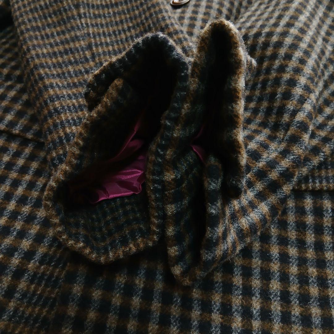 【Pal'las Palace】ウール　スタンドカラー　チェック　千鳥柄