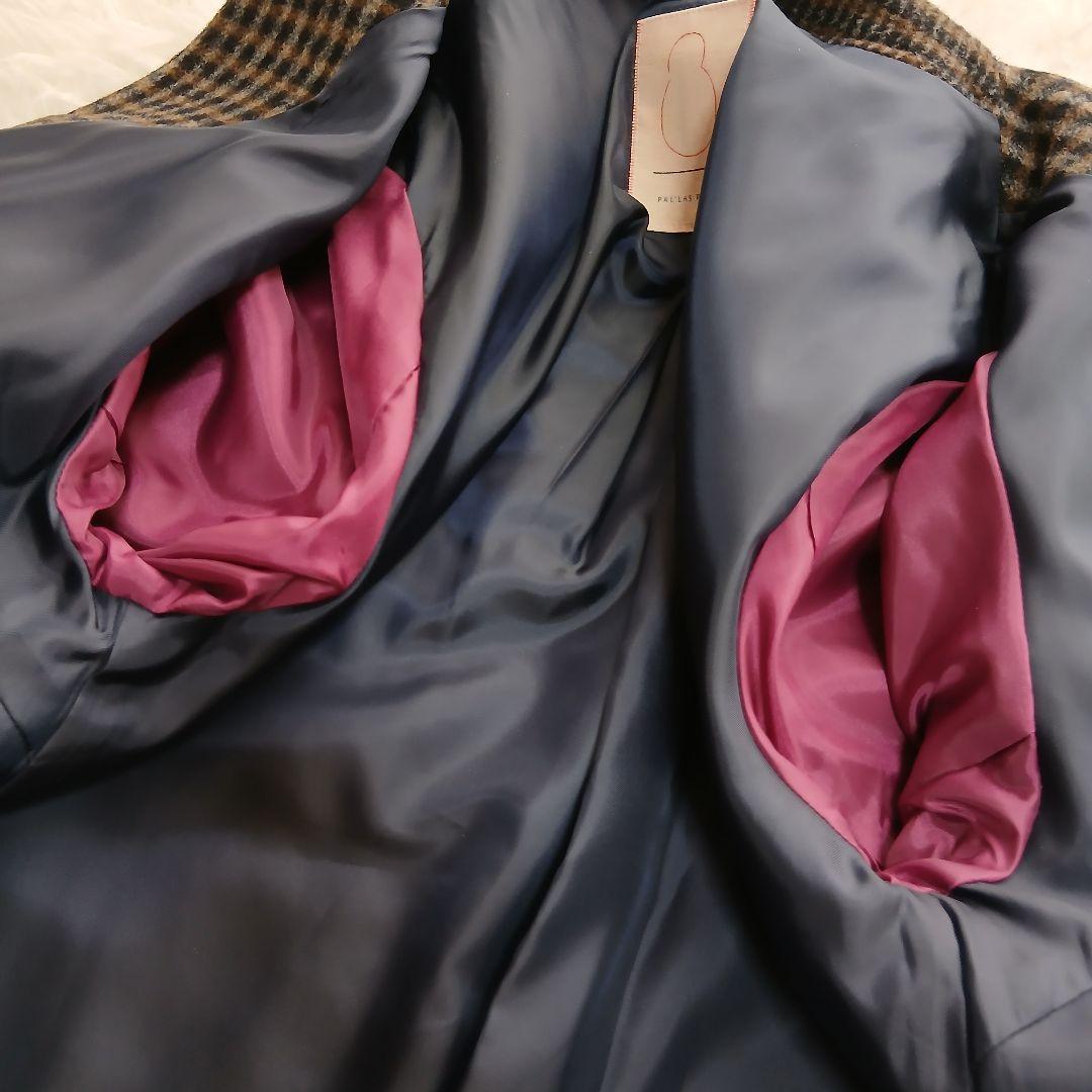 【Pal'las Palace】ウール　スタンドカラー　チェック　千鳥柄