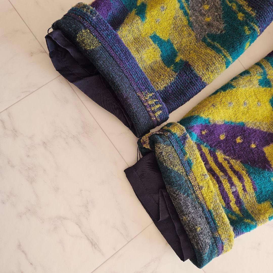 慈雨 センソユニコ カラフル 総柄 変形 ウール コート マルチカラー