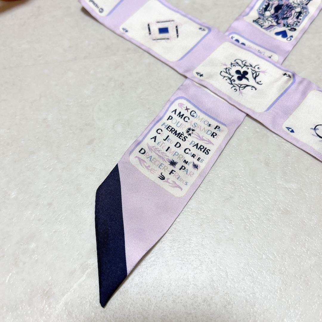 【美品】HERMES エルメス ジュドーカルト トランプ柄 ツイリー 箱付き