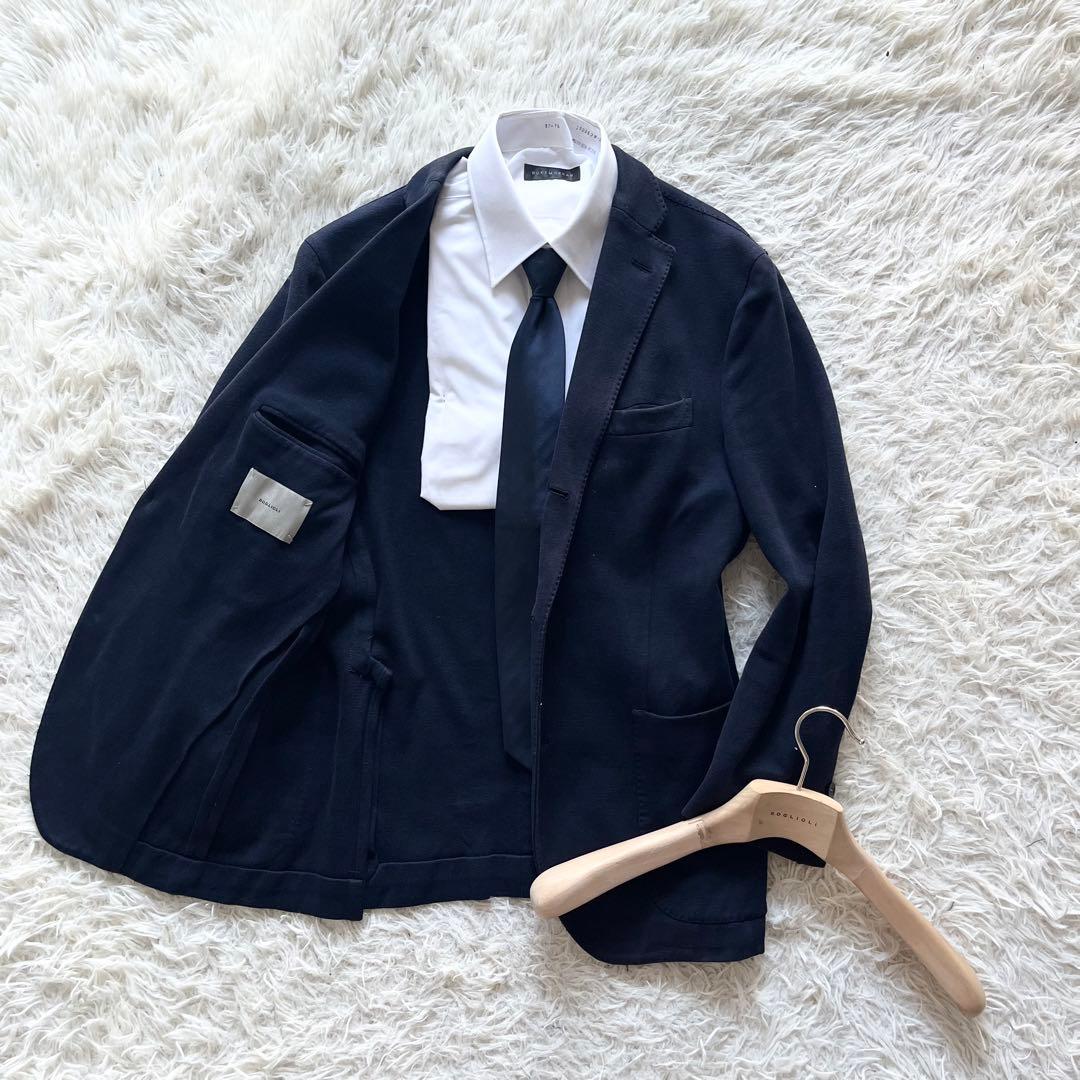 <良品>BOGLIOLI dover ネイビー コットン ジャケット サイズ48