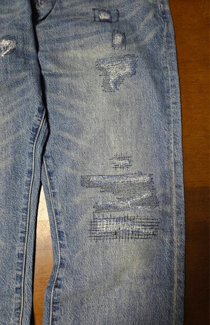 送料無料/新品未使用　DOUBLE RLダメージデニムパンツ（34）