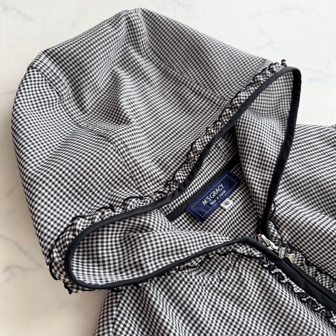 極美品 エムズグレイシー ロングコート 2023年モデル フード リボン 40