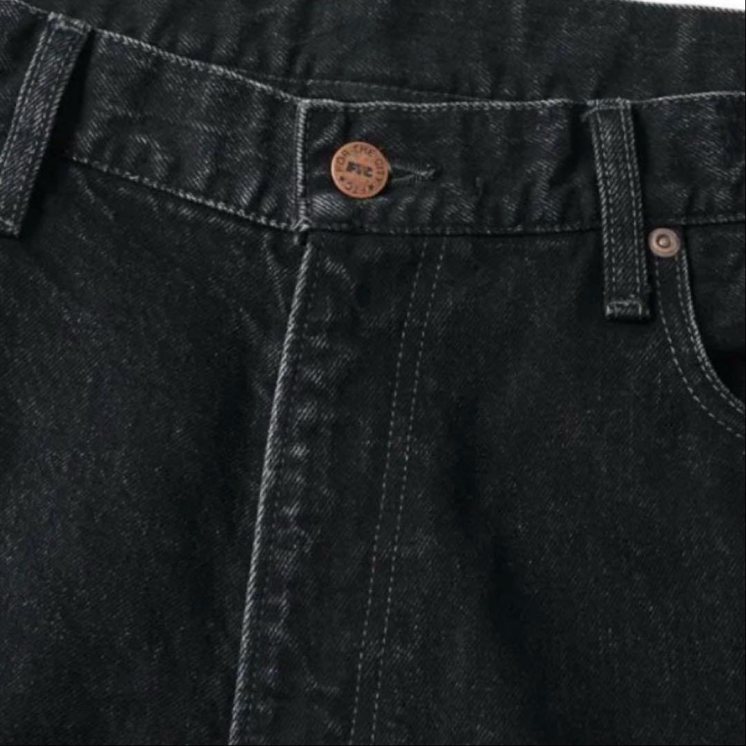 FTC / EMB ブラックデニムパンツ　25ss 人気　即完売　バギーパンツ