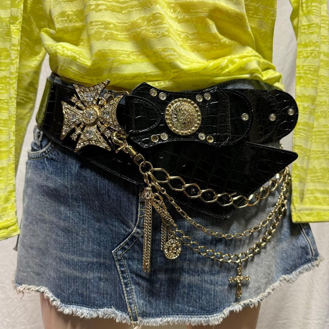 d.i.a 結晶ベルトギャルベルト チェーン付きベルト Y2K平成ギャル