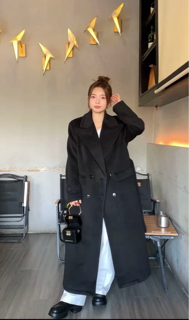 APOZI Collection ダブルスーパーロングコート ブラック - メルカリ