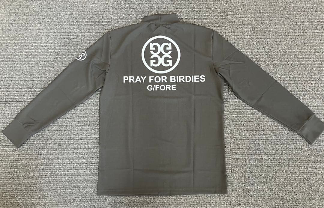 G/FORE ジーフォア MサイズモックネックロングスリーブT-シャツ グレー