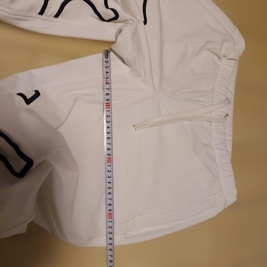 ムータ　muta　裏起毛　ホワイト ジョガーパンツ ロゴ入り